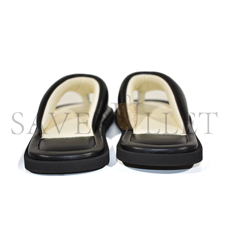 Ch*el 22p lambskin black white sandals 200547